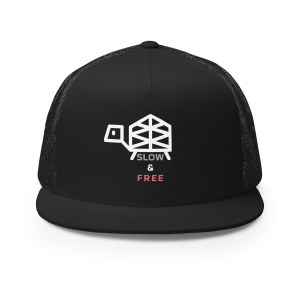 Slow & Free Trucker - Minimalist Turtle Hat