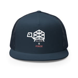 Slow & Free Trucker - Minimalist Turtle Hat