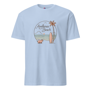 Costa Rica Avellanas Beach Retro Tee with Lola the Pig