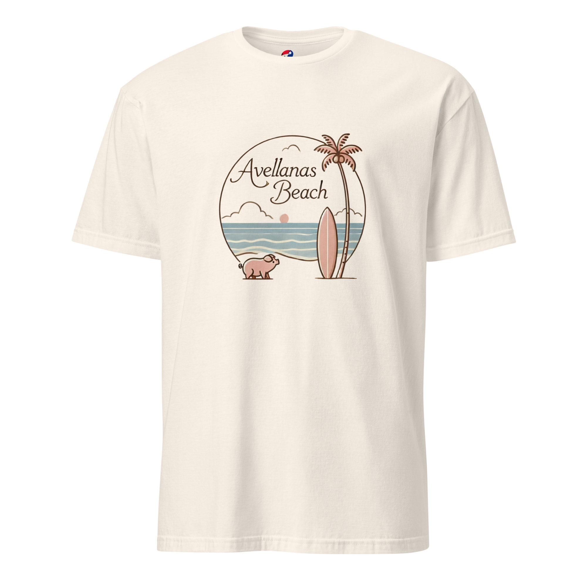Costa Rica Avellanas Camiseta Retro Playa con la Cerdita Lola
