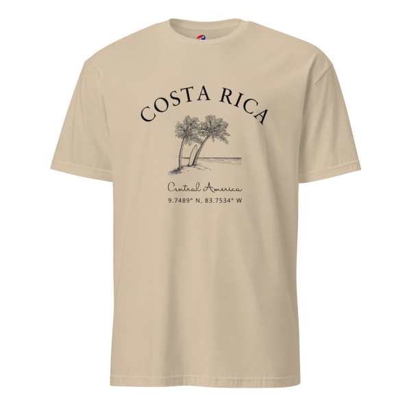 Costa Rica Camiseta con palmera y tabla de surf
