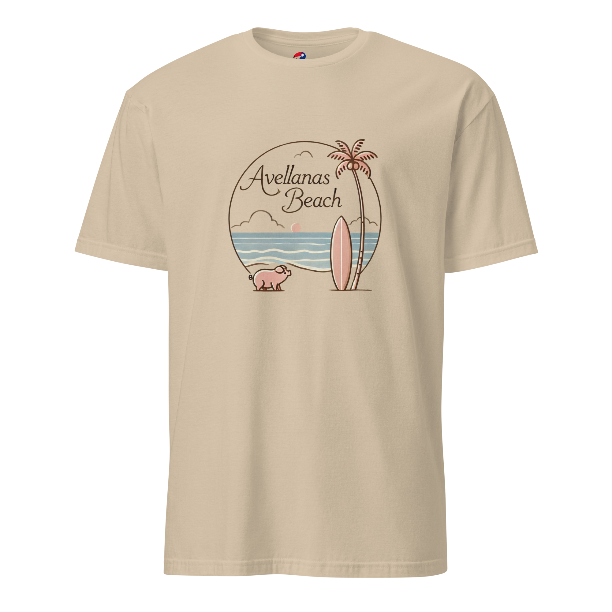 Costa Rica Avellanas Camiseta Retro Playa con la Cerdita Lola