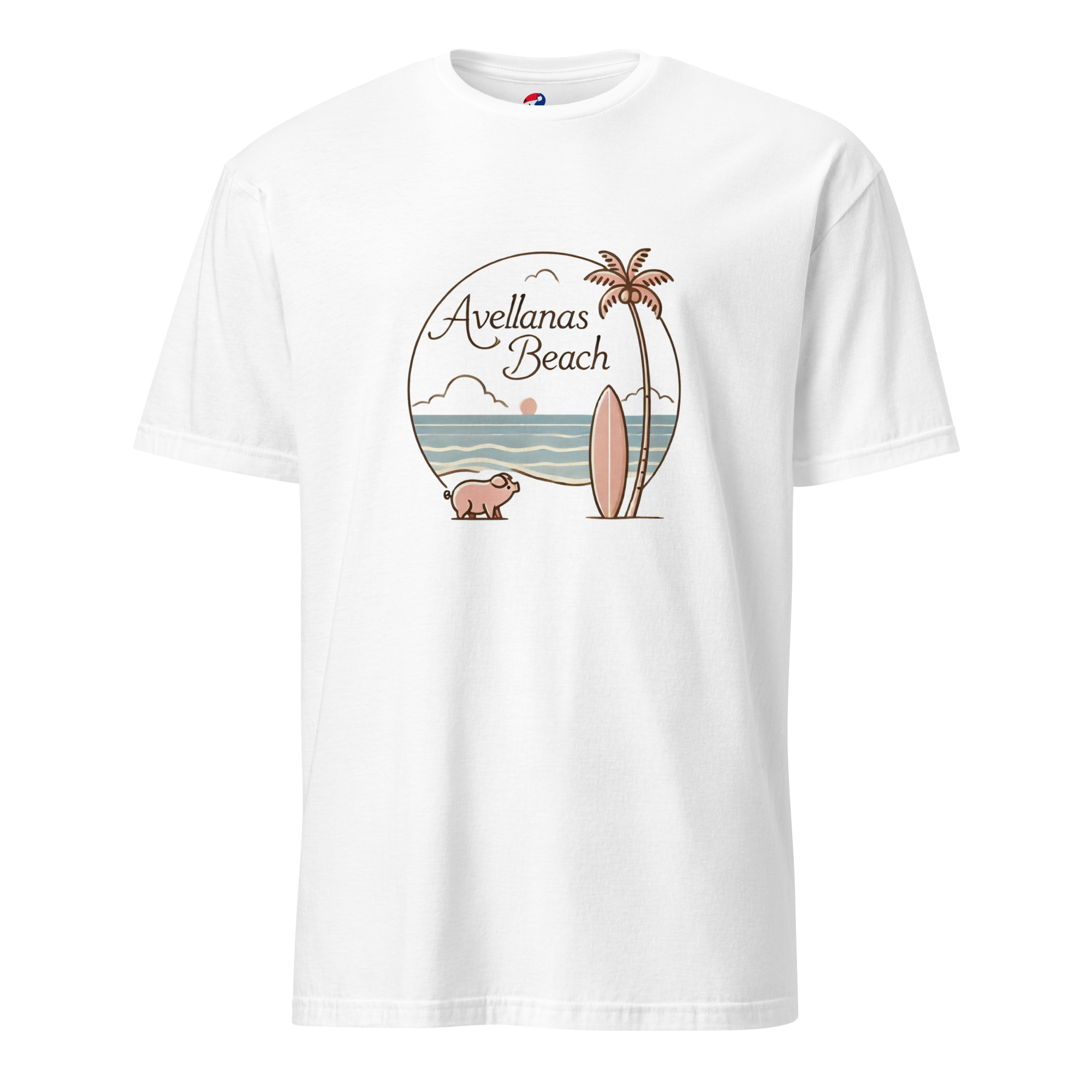 Costa Rica Avellanas Camiseta Retro Playa con la Cerdita Lola