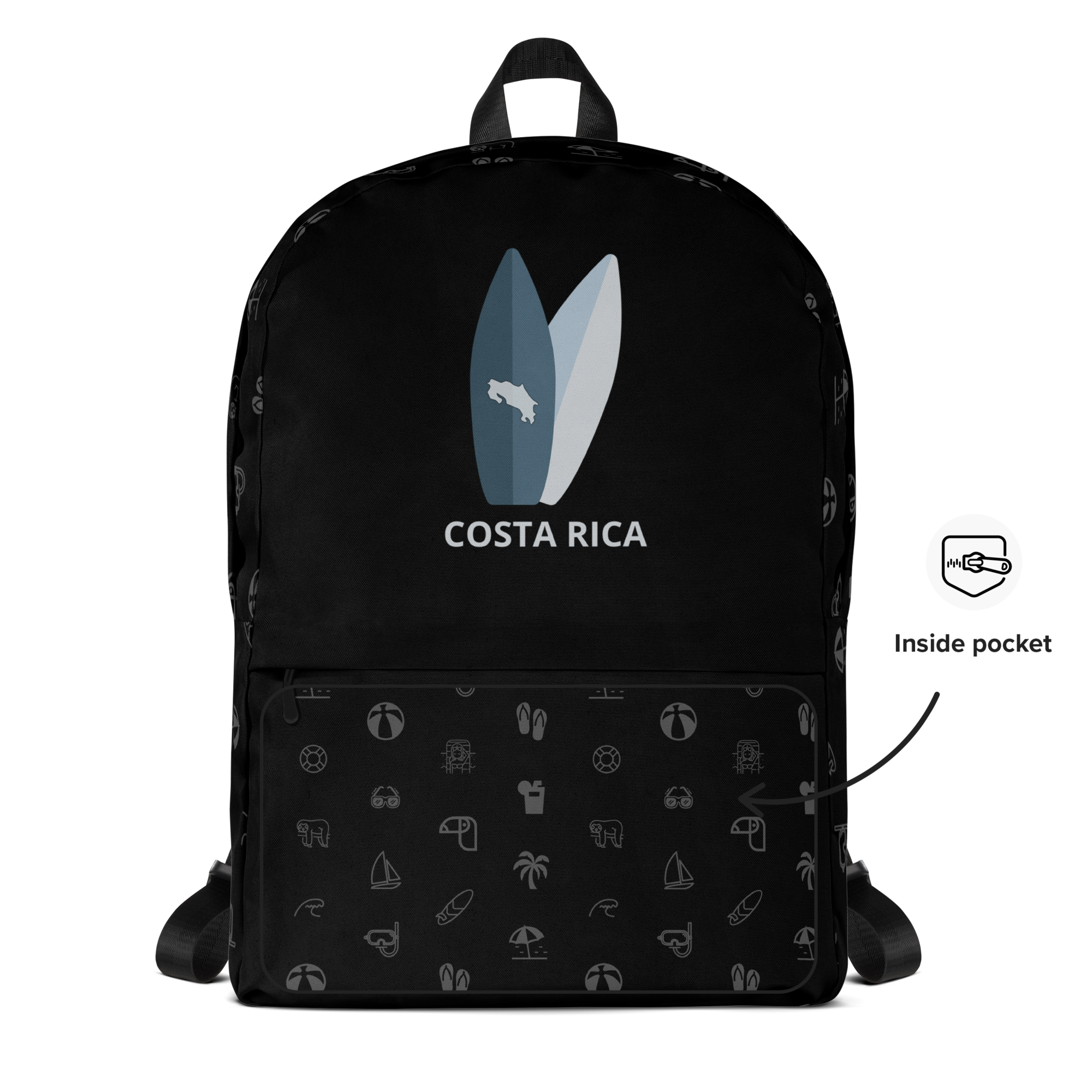 Costa Rica Surfboard Rucksack Innenansicht