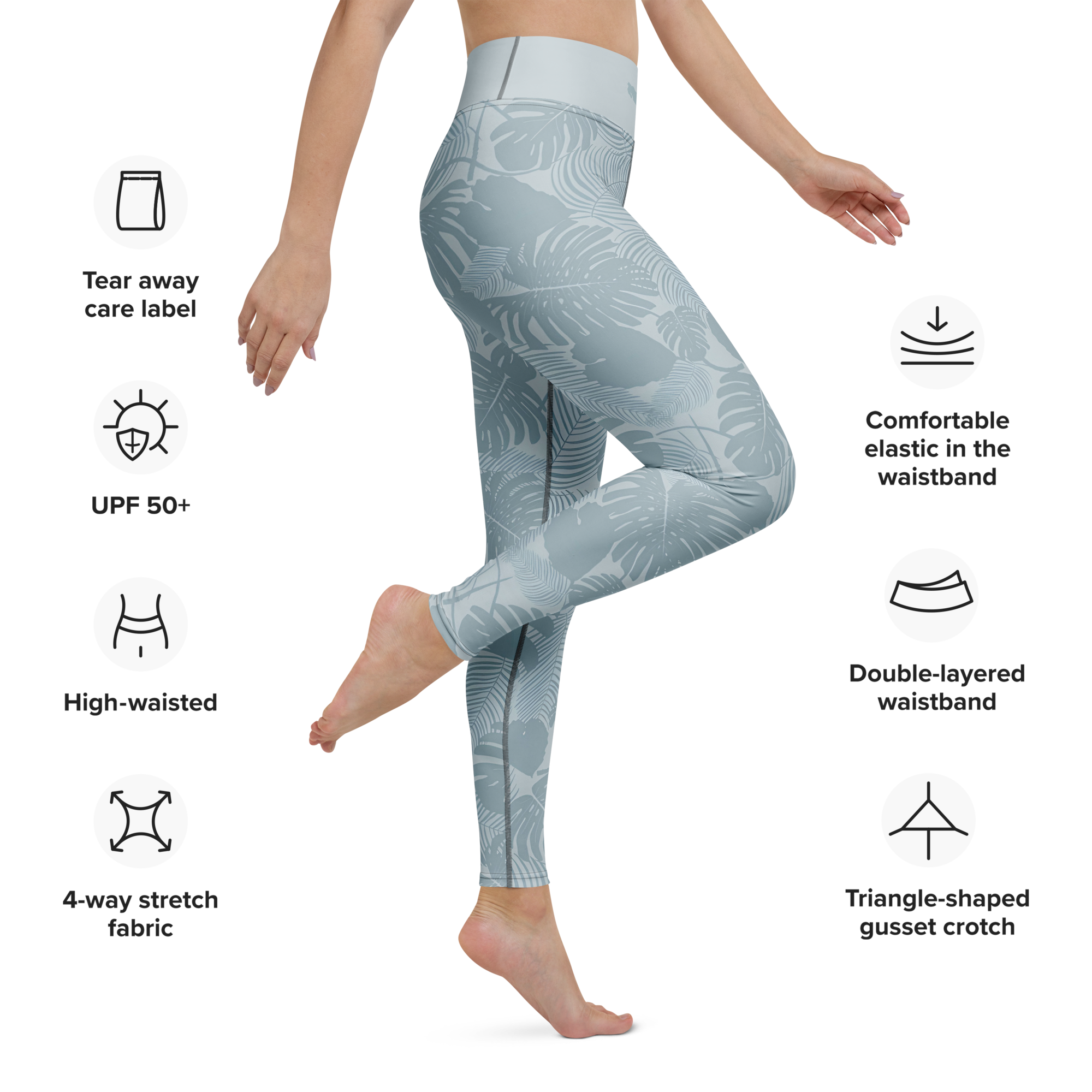 Costa Rica Philodendron Leaf Yoga Leggings