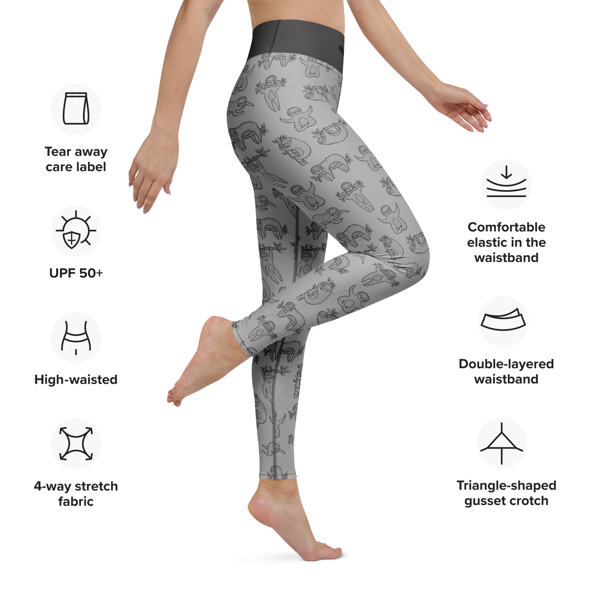 Costa Rica Sloth Yoga Leggings Specs