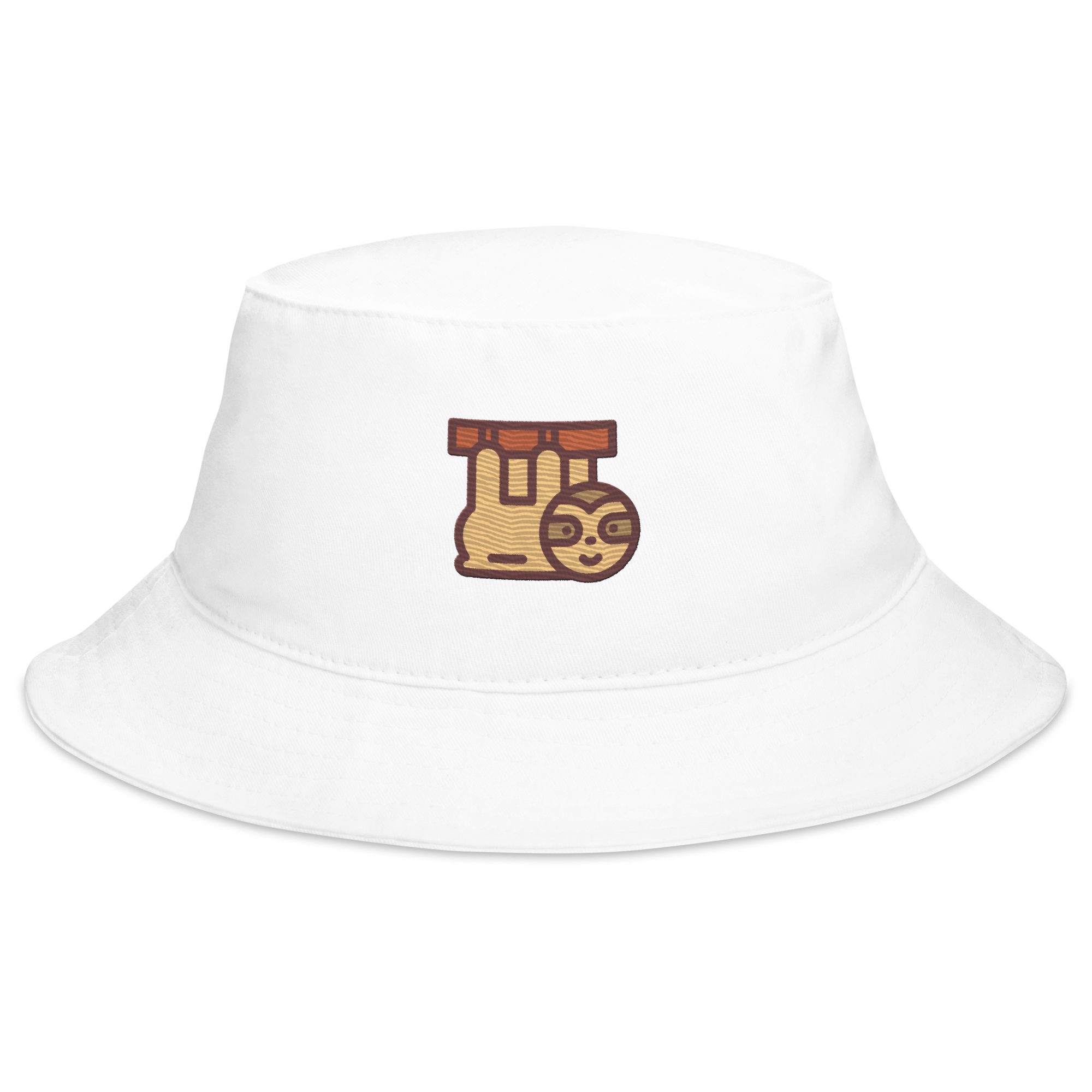 Bucket sloth hat white